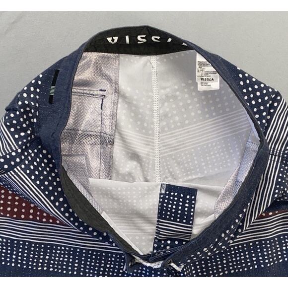 Vissla Upcycle Coconut Poly Stretch Quick Dry Board Shorts. Stripe/Dot, Men's 36 - Picture 3 of 5